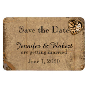 Steampunk Bruid Bruiloft Save the Date Magneet