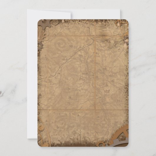  Steampunk bruid bruiloft uitnodiging (Achterkant)