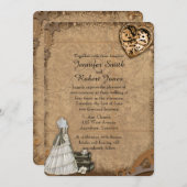  Steampunk bruid bruiloft uitnodiging (Voorkant / Achterkant)