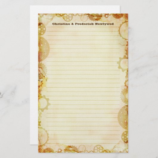 Steampunk bruiloft, briefpapier (Voorkant / Achterkant)