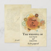 Steampunk bruiloft wijzigingsdatum Industriële Kaart (Voorkant / Achterkant)