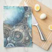 Steampunk Bubbles Keukenhanddoek (Quarter Fold)