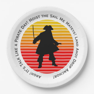 Steampunk Buccaneers praten als een piraatdag Argh Papieren Bordje