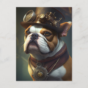 Steampunk Bulldog Briefkaart