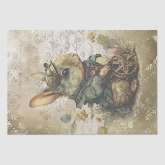 Steampunk Bunny Rabbit Tissuepapier (Voorkant)
