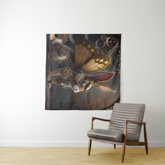 Steampunk Bunny Wandkleed (In Situ (horizontaal))