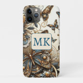  Steampunk Butterflies Monogrammed Case-Mate iPhone Case (Achterkant)