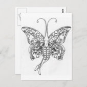 Steampunk Butterfly Briefkaart (Voorkant / Achterkant)