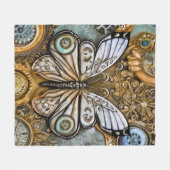Steampunk Butterfly Fleece Deken (Voorkant (Horizontaal))