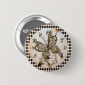 Steampunk Butterfly Round Ronde Button 5,7 Cm (Voorkant /achterkant)