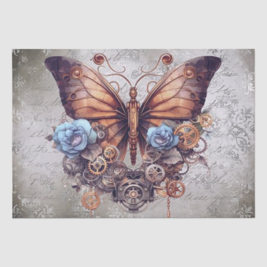 Steampunk Butterfly Tissuepapier (Voorkant)