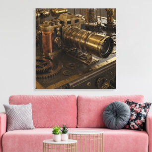 Steampunk Camera Canvas Art Afdruk