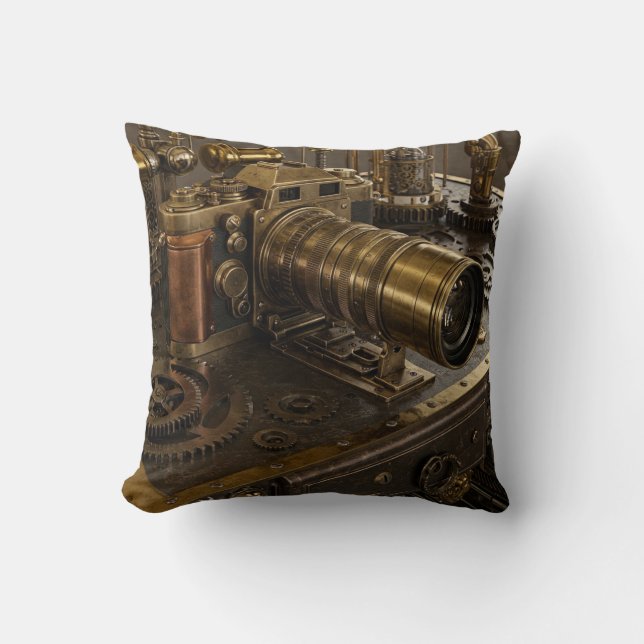 Steampunk Camera Sierkussen (Voorkant)
