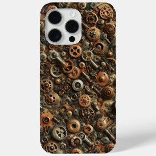 Steampunk Camo, industrieel ontwerp, camouflage iPhone 15 Pro Max Hoesje