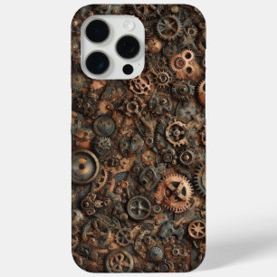 Steampunk Camo, industrieel ontwerp, camouflage iPhone 15 Pro Max Hoesje