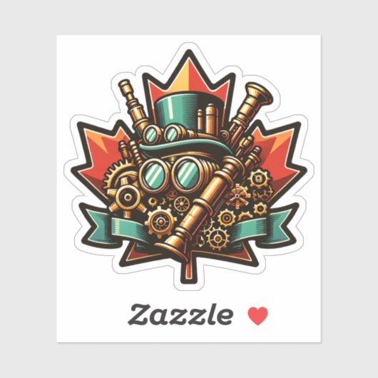 Steampunk Canada Dag Sticker (Vel)