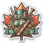 Steampunk Canada Dag Sticker (Voorkant)