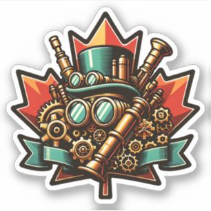 Steampunk Canada Dag Sticker