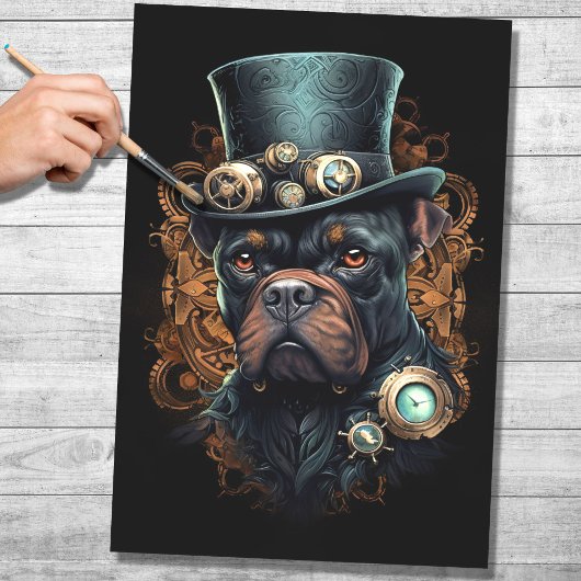 Steampunk Cane Corso 1 Decoupage papier