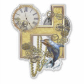 Steampunk Capital H Sculpture Sticker (Voorkant)
