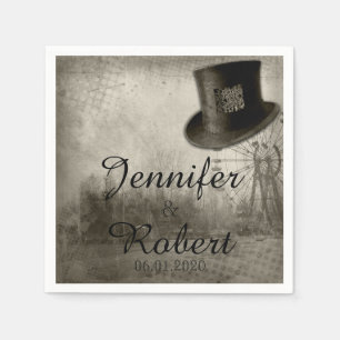 Steampunk Carnaval Top Hat bruiloft servet