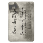 Steampunk Carnaval Top Hoed Bruiloft Save the Date Magneet (Verticaal)