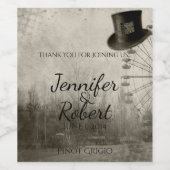 Steampunk Carnaval Top Hoed Bruiloft Wijn Label Wijn Etiket (Enkel label)