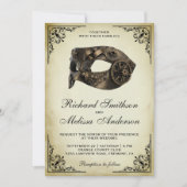 Steampunk Carnival Masquerade Weddenschap Kaart (Voorkant)