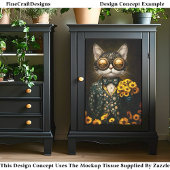 Steampunk Cat, Bloempak, Bloemen CY9R Decoupage Tissuepapier