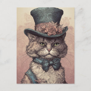 Steampunk Cat Briefkaart