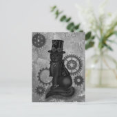 Steampunk Cat Briefkaart (Staand voorkant)