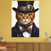 Steampunk Cat Canvas Afdruk (Insitu (Woonkamer))