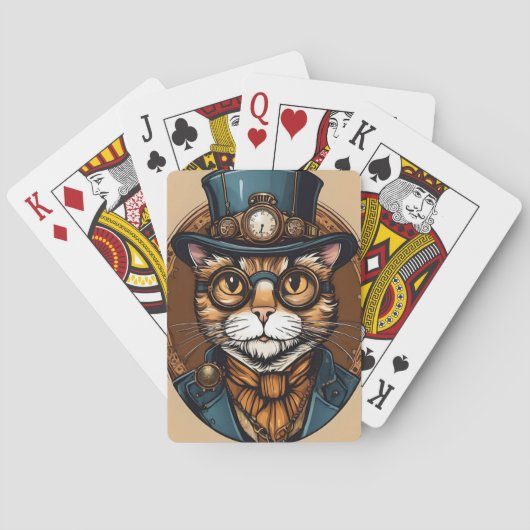 STEAMPUNK CAT cartes à jouer (dos)