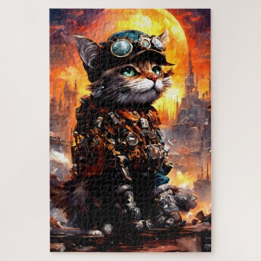 Steampunk Cat II Legpuzzel (Verticaal)