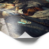 Steampunk Cat in Clocktower poster (Hoek)