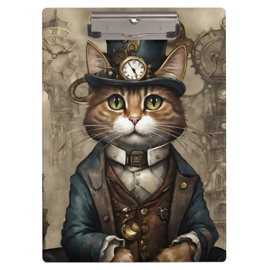 Steampunk Cat Klembord (Voorkant)