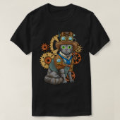 Steampunk Cat Mechanical Gears Fantasy Industrial T-shirt (Design voorkant)