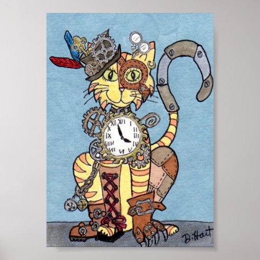 Steampunk Cat Poster (Voorkant)