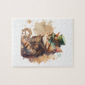 Steampunk Cat Schattig en Cute Legpuzzel (Horizontaal)