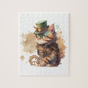 Steampunk Cat Schattig en Cute Legpuzzel