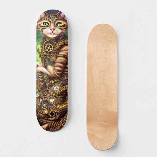 Steampunk Cat Skateboard (Voorkant)