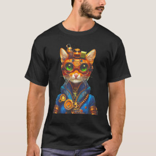 Steampunk Cat Steam Punk Kitten Goggles Cogs Victo T-shirt
