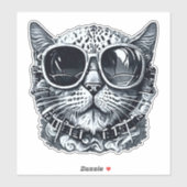Steampunk Cat Sticker (Vel)