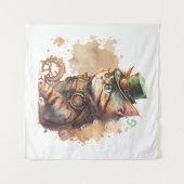 Steampunk Cat Tapestry Wandkleed (Voorkant (horizontaal))