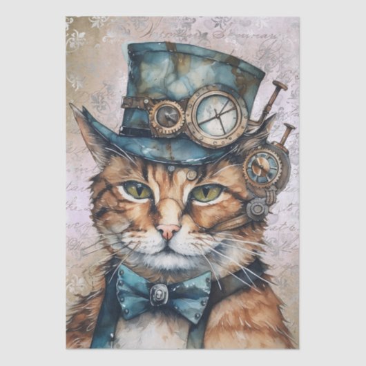 Steampunk Cat Tissuepapier (Voorkant)