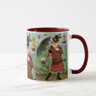 Steampunk Cat Victoriaans Gothic Fantasy Art Mok