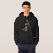 Steampunk Cat With Hat Graphic Design Cat  Fantasy Hoodie (Voorkant volledig)