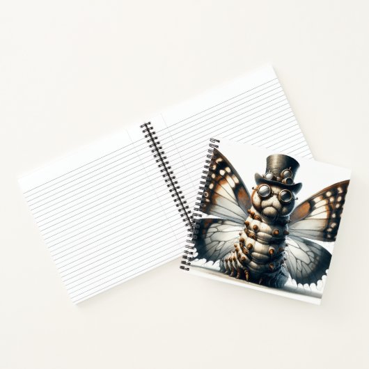 Steampunk Caterpillar spiraal Notitieboek (Binnen)
