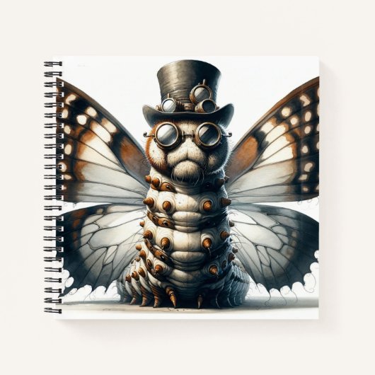 Steampunk Caterpillar spiraal Notitieboek (Voorkant)