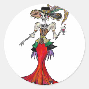 Steampunk Catrina, autocollant de Dia de los